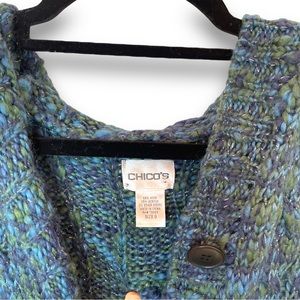 Chico’s Cardigan size 0 S 4 thick wool blend button up hoodie